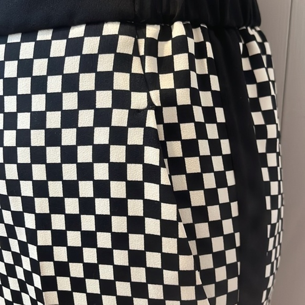 MARELLA Art. 365 Monochrome collection tuxedo stripe check pants Sz 2 - Picture 7 of 8